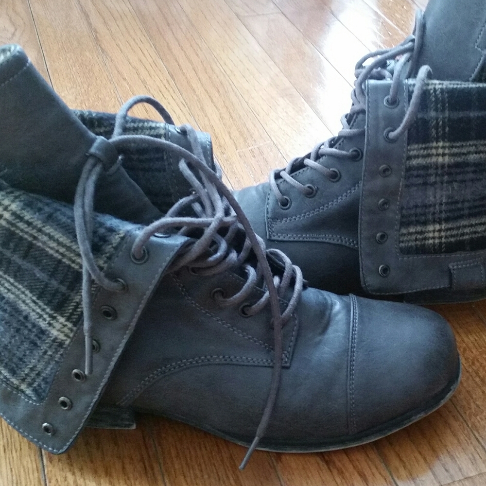 Rouge women’s boots combat lace up gray 9m - Picture 4 of 8